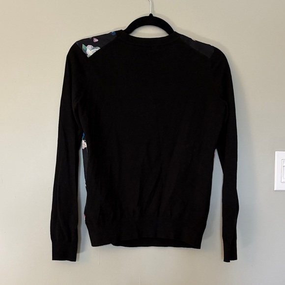 Ted Baker Silk-Blend Black Floral Crewneck Sweater - Women's - Picture 2 of 5